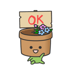 Cute potted plant English sticker #9829492