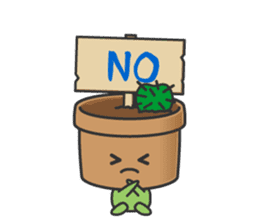 Cute potted plant English sticker #9829493