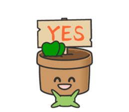 Cute potted plant English sticker #9829494