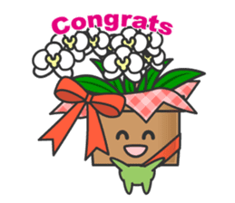 Cute potted plant English sticker #9829497