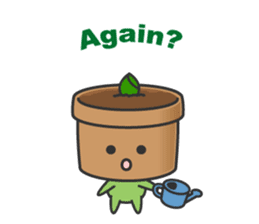 Cute potted plant English sticker #9829500