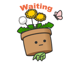 Cute potted plant English sticker #9829502