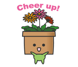 Cute potted plant English sticker #9829507