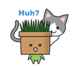 Cute potted plant English sticker #9829508