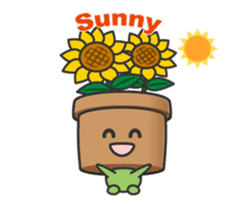 Cute potted plant English sticker #9829509