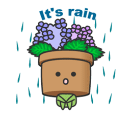 Cute potted plant English sticker #9829510