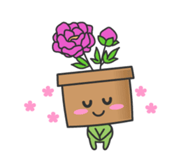 Cute potted plant English sticker #9829513