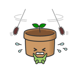 Cute potted plant English sticker #9829514