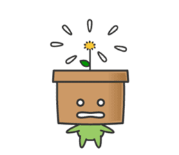 Cute potted plant English sticker #9829515