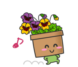 Cute potted plant English sticker #9829519