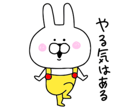 Rabbit dressed in overalls sticker #9830565