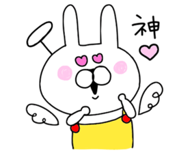 Rabbit dressed in overalls sticker #9830569