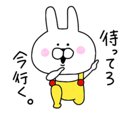 Rabbit dressed in overalls sticker #9830573