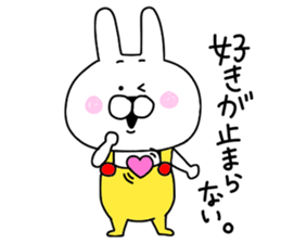 Rabbit dressed in overalls sticker #9830596