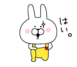 Rabbit dressed in overalls sticker #9830597