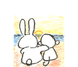 Daily good friend rabbit and monkey sticker #9833599
