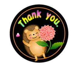 Hedgehog Hopi and popo and bouquet. sticker #9835221