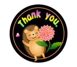 Hedgehog Hopi and popo and bouquet. sticker #9835221