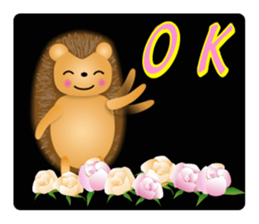 Hedgehog Hopi and popo and bouquet. sticker #9835229