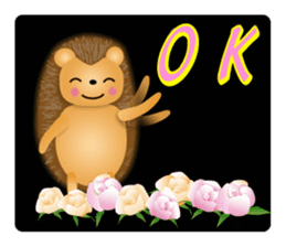 Hedgehog Hopi and popo and bouquet. sticker #9835229