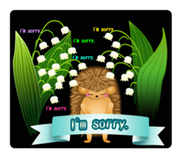 Hedgehog Hopi and popo and bouquet. sticker #9835242