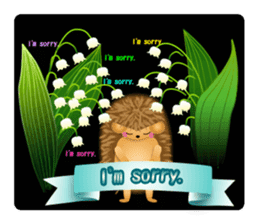 Hedgehog Hopi and popo and bouquet. sticker #9835242