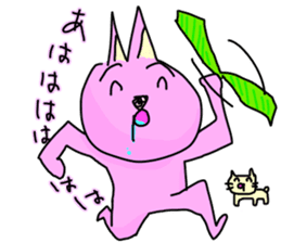hanatare cat and rabbit wearing a tie sticker #9836662