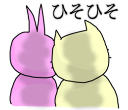 hanatare cat and rabbit wearing a tie sticker #9836692