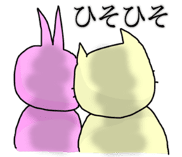 hanatare cat and rabbit wearing a tie sticker #9836692