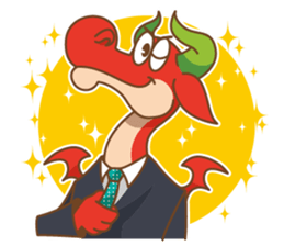 Happy Go Lucky Dragon Sticker(English) sticker #9843925