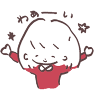 heart warming girl & rabbit 1 sticker #9843979