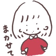 heart warming girl & rabbit 1 sticker #9843980