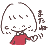 heart warming girl & rabbit 1 sticker #9843981