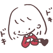 heart warming girl & rabbit 1 sticker #9843990