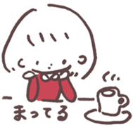 heart warming girl & rabbit 1 sticker #9843992