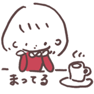 heart warming girl & rabbit 1 sticker #9843992