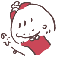 heart warming girl & rabbit 1 sticker #9843994