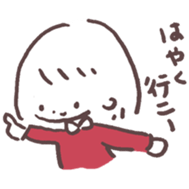 heart warming girl & rabbit 1 sticker #9843995