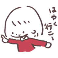 heart warming girl & rabbit 1 sticker #9843995