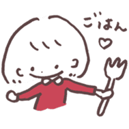 heart warming girl & rabbit 1 sticker #9843996