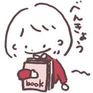 heart warming girl & rabbit 1 sticker #9843997