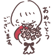 heart warming girl & rabbit 1 sticker #9843999