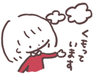 heart warming girl & rabbit 1 sticker #9844002