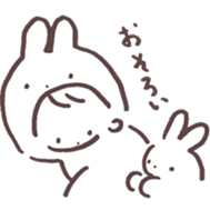 heart warming girl & rabbit 1 sticker #9844005