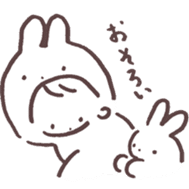 heart warming girl & rabbit 1 sticker #9844005