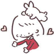 heart warming girl & rabbit 1 sticker #9844006