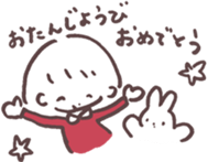 heart warming girl & rabbit 1 sticker #9844007