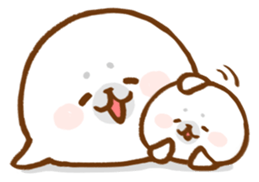 fluffy baby seals sticker #9844748