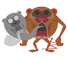 Round monkey sticker #9845311