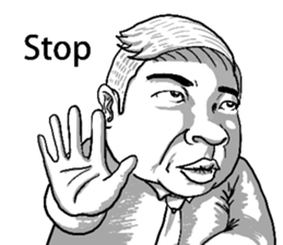 Weired Person talks in black and white sticker #9845909